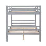Full Over Full Wood Bunk Bed with Thick Posts, High Guardrail, Ladder in Grey | Just Better Bunk Beds - View 10