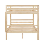 Full Over Full Wood Bunk Bed with Thick Posts, High Guardrail, Ladder, Natural Finish | Just Better Bunk Beds - View 11