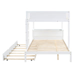 Full Over Full Wood Bunk Bed with Twin Trundle, Desk, and Storage Drawers in White | Just Better Bunk Beds - View 16