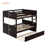 Full Over Full Wood Bunk Bed with Twin Trundle Storage, Espresso Finish | Just Better Bunk Beds - View 12