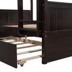 Full Over Full Wood Bunk Bed with Twin Trundle Storage, Espresso Finish | Just Better Bunk Beds - View 8