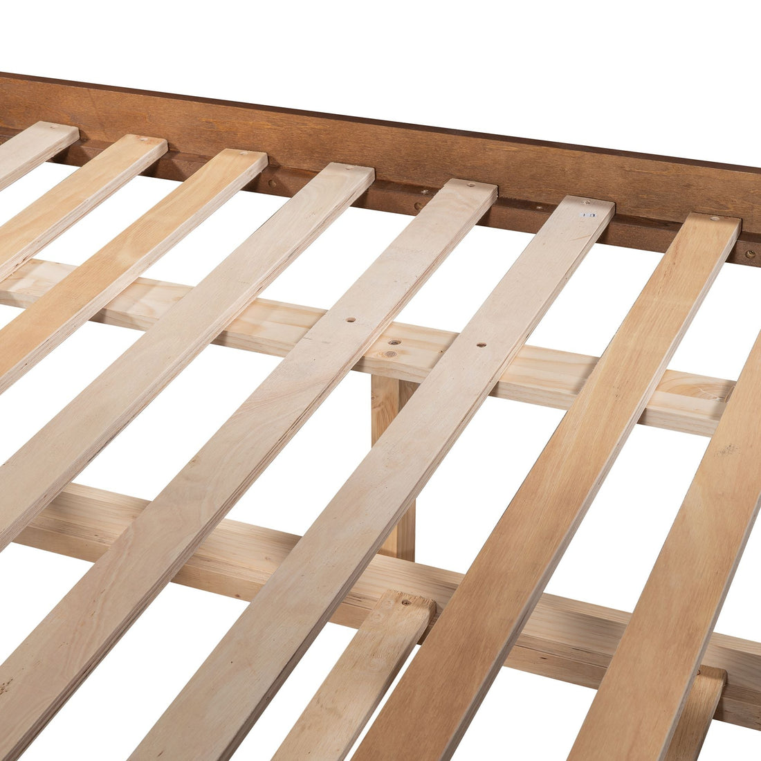 Full Over Full Wood Bunk Bed with Twin Trundle Walnut Storage Space-Saving Design | Just Better Bunk Beds - View 10