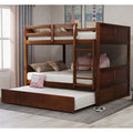 Full Over Full Bunk Bed with Twin Trundle, Ladder, and Guardrails | Just Better Bunk Beds