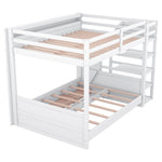 Full Size Wood Convertible Bunk Bed with Storage Staircase, Bedside Table, and 3 Drawers Gray | Just Better Bunk Beds - View 27