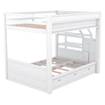 Full Size Wood Convertible Bunk Bed with Storage Staircase, Bedside Table, and 3 Drawers Gray | Just Better Bunk Beds - View 32