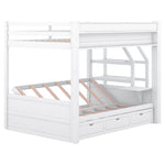 Full Size Wood Convertible Bunk Bed with Storage Staircase, Bedside Table, and 3 Drawers Gray | Just Better Bunk Beds - View 29