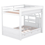 Full Size Wood Convertible Bunk Bed with Storage Staircase, Bedside Table, and 3 Drawers Gray | Just Better Bunk Beds - View 36