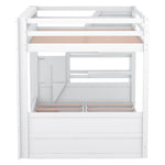 Full Size Wood Convertible Bunk Bed with Storage Staircase, Bedside Table, and 3 Drawers Gray | Just Better Bunk Beds - View 34
