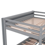 Full Size Wood Convertible Bunk Bed with Storage Staircase, Bedside Table, and 3 Drawers Gray | Just Better Bunk Beds - View 11