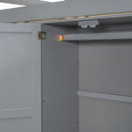 Full Size Wood Loft Bed with Built-in Wardrobe, Desk, and Storage, Gray | Just Better Bunk Beds - View 17