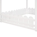 Full-Size Wooden Kids Bed with Protective Fence, House-Shaped Design in White, Gray, Espresso | Just Better Bunk Beds - View 5