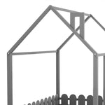 Full-Size Wooden Kids Bed with Protective Fence, House-Shaped Design in White, Gray, Espresso | Just Better Bunk Beds - View 24
