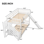 Fun and Safe Twin Over Twin Wood Bunk Bed with Slide and Stairway, Gray or White | Just Better Bunk Beds - View 23