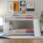 Fun and Safe Twin Over Twin Wood Bunk Bed with Slide and Stairway, Gray or White | Just Better Bunk Beds - View 18