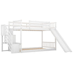 Fun and Safe Twin Over Twin Wood Bunk Bed with Slide and Stairway, Gray or White | Just Better Bunk Beds - View 24
