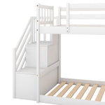 Fun and Safe Twin Over Twin Wood Bunk Bed with Slide and Stairway, Gray or White | Just Better Bunk Beds - View 16