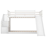 Fun and Safe Twin Over Twin Wood Bunk Bed with Slide and Stairway, Gray or White | Just Better Bunk Beds - View 25