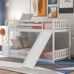 Fun and Safe Twin Over Twin Wood Bunk Bed with Slide and Stairway, Gray or White | Just Better Bunk Beds - View 20