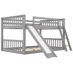 Fun Full Over Full Wood Bunk Bed with Convertible Slide or Ladder, Gray | Just Better Bunk Beds - View 12