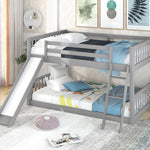 Fun Full Over Full Wood Bunk Bed with Convertible Slide or Ladder, Gray | Just Better Bunk Beds - View 6