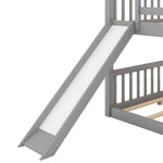 Fun Full Over Full Wood Bunk Bed with Convertible Slide or Ladder, Gray | Just Better Bunk Beds - View 8