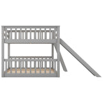 Fun Full Over Full Wood Bunk Bed with Convertible Slide or Ladder, Gray | Just Better Bunk Beds - View 13