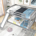 Fun Full Over Full Wood Bunk Bed with Convertible Slide or Ladder, Gray | Just Better Bunk Beds - View 5
