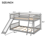 Fun Full Over Full Wood Bunk Bed with Convertible Slide or Ladder, Gray | Just Better Bunk Beds - View 7