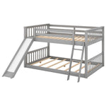 Fun Full Over Full Wood Bunk Bed with Convertible Slide or Ladder, Gray | Just Better Bunk Beds - View 11