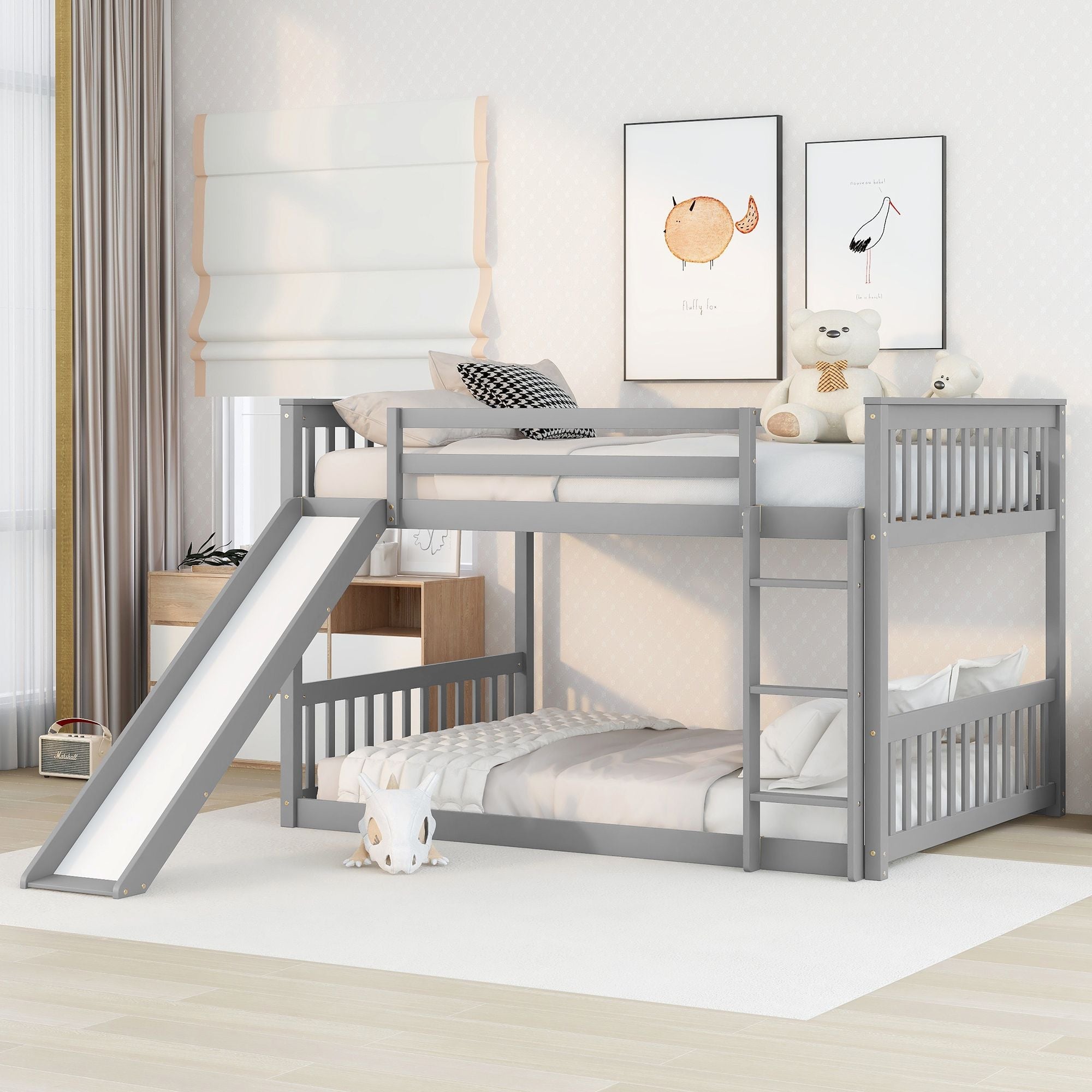 Full over Full bunk bed with Slide | Just Better Bunk Beds