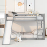 Fun Full Over Full Wood Bunk Bed with Slide and Safety Guardrails, White or Grey | Just Better Bunk Beds - View 6
