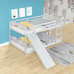 Fun Full over Full Wood Bunk Bed with Slide in White or Grey | Just Better Bunk Beds - View 24