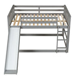 Fun Full over Full Wood Bunk Bed with Slide in White or Grey | Just Better Bunk Beds - View 10