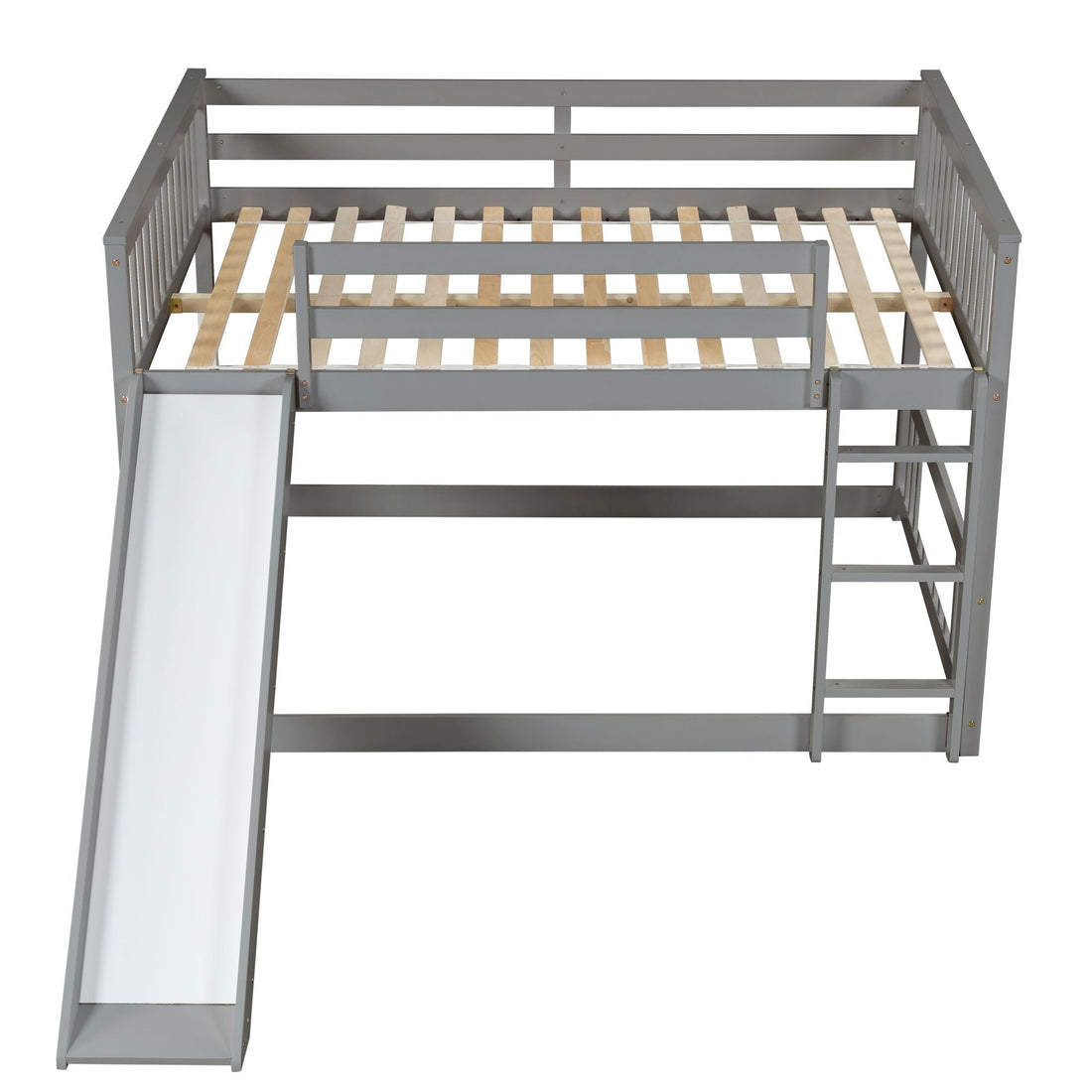 Fun Full over Full Wood Bunk Bed with Slide in White or Grey | Just Better Bunk Beds - View 10