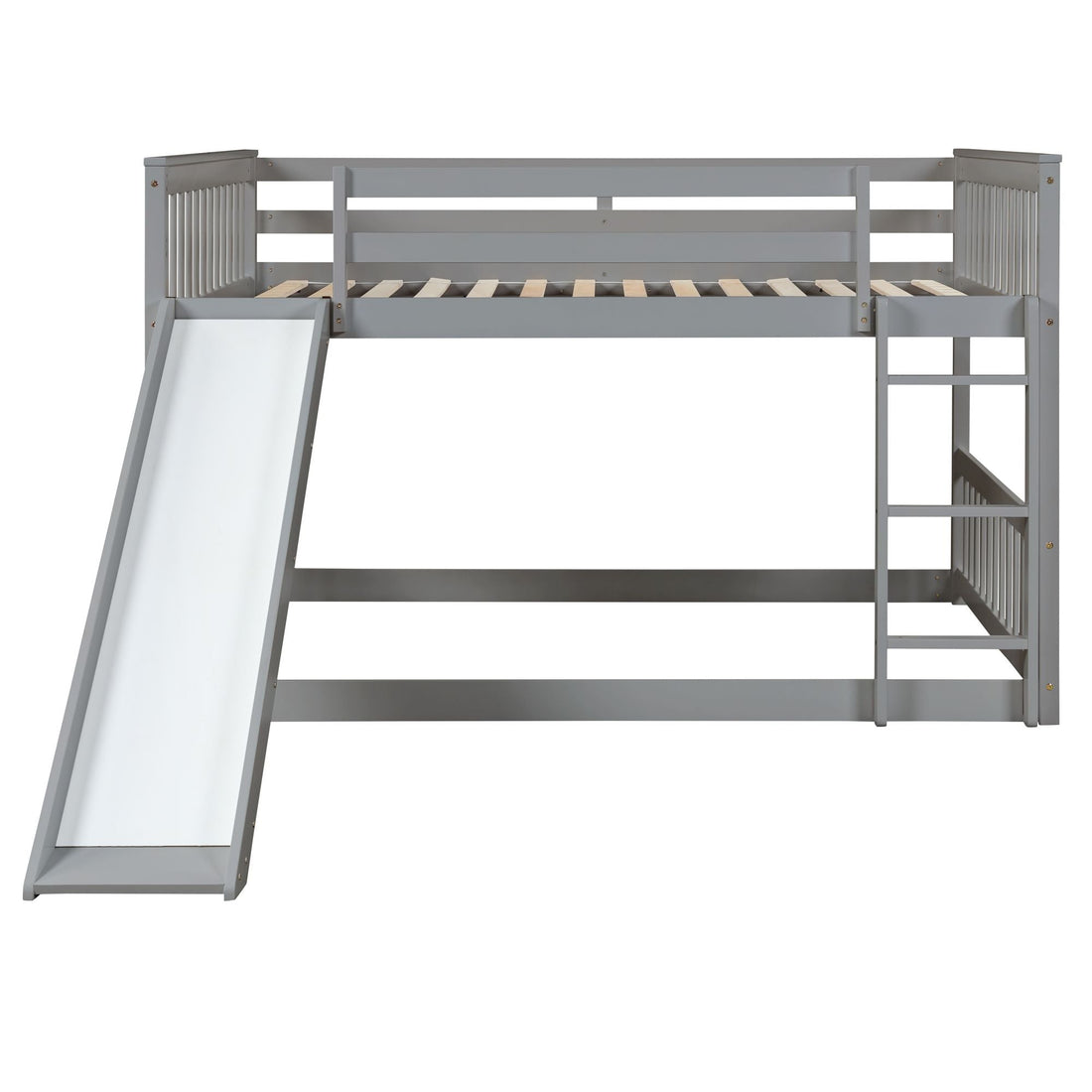 Fun Full over Full Wood Bunk Bed with Slide in White or Grey | Just Better Bunk Beds - View 13