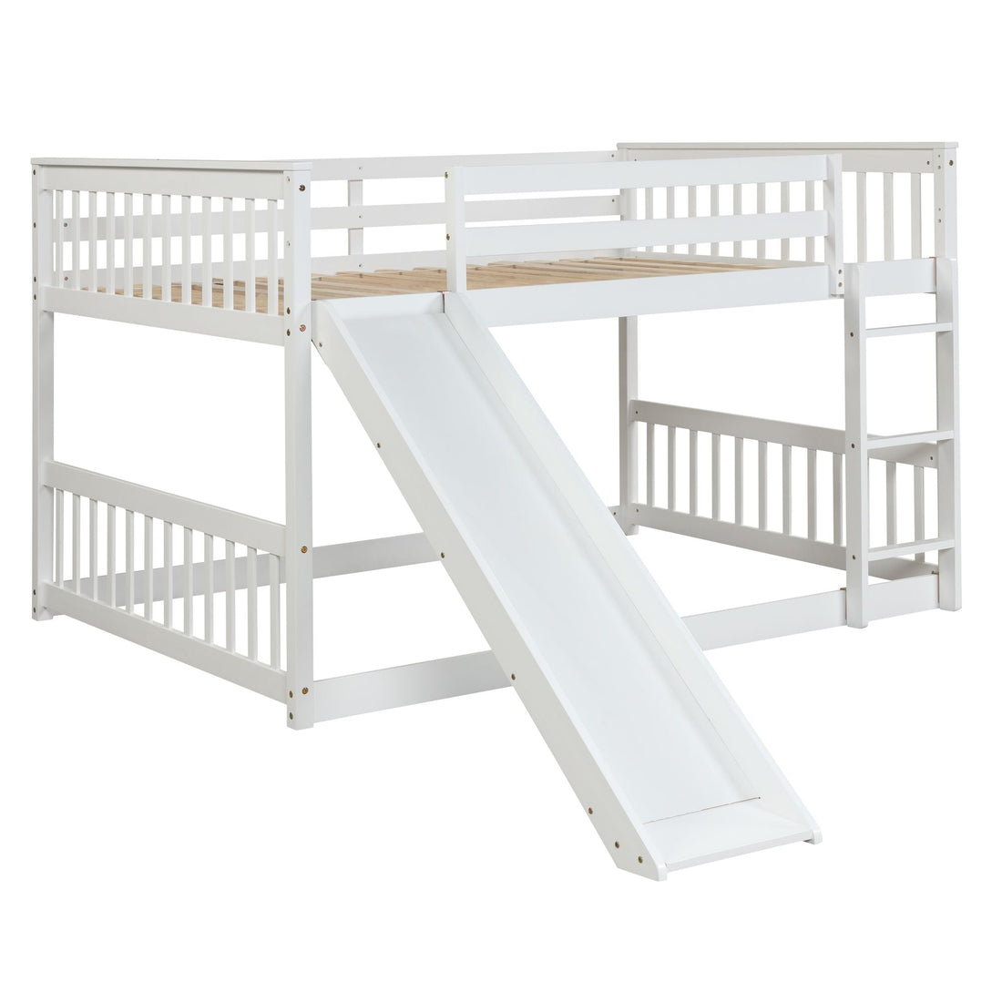 Fun Full over Full Wood Bunk Bed with Slide in White or Grey | Just Better Bunk Beds - View 32