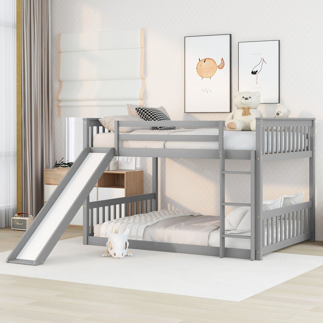 Full over Full bunk bed with Slide | Just Better Bunk Beds