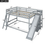 Fun Full Over Full Wood Bunk Bed with Slide, Ladder, Shelves in White | Just Better Bunk Beds - View 31
