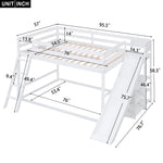 Fun Full Over Full Wood Bunk Bed with Slide, Ladder, Shelves in White | Just Better Bunk Beds - View 6