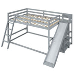 Fun Full Over Full Wood Bunk Bed with Slide, Ladder, Shelves in White | Just Better Bunk Beds - View 22