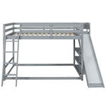Fun Full Over Full Wood Bunk Bed with Slide, Ladder, Shelves in White | Just Better Bunk Beds - View 32