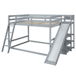 Fun Full Over Full Wood Bunk Bed with Slide, Ladder, Shelves in White | Just Better Bunk Beds - View 28