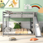 Fun Full Over Full Wood Bunk Bed with Slide, Ladder, Shelves in White | Just Better Bunk Beds - View 20