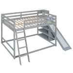 Fun Full Over Full Wood Bunk Bed with Slide, Ladder, Shelves in White | Just Better Bunk Beds - View 27