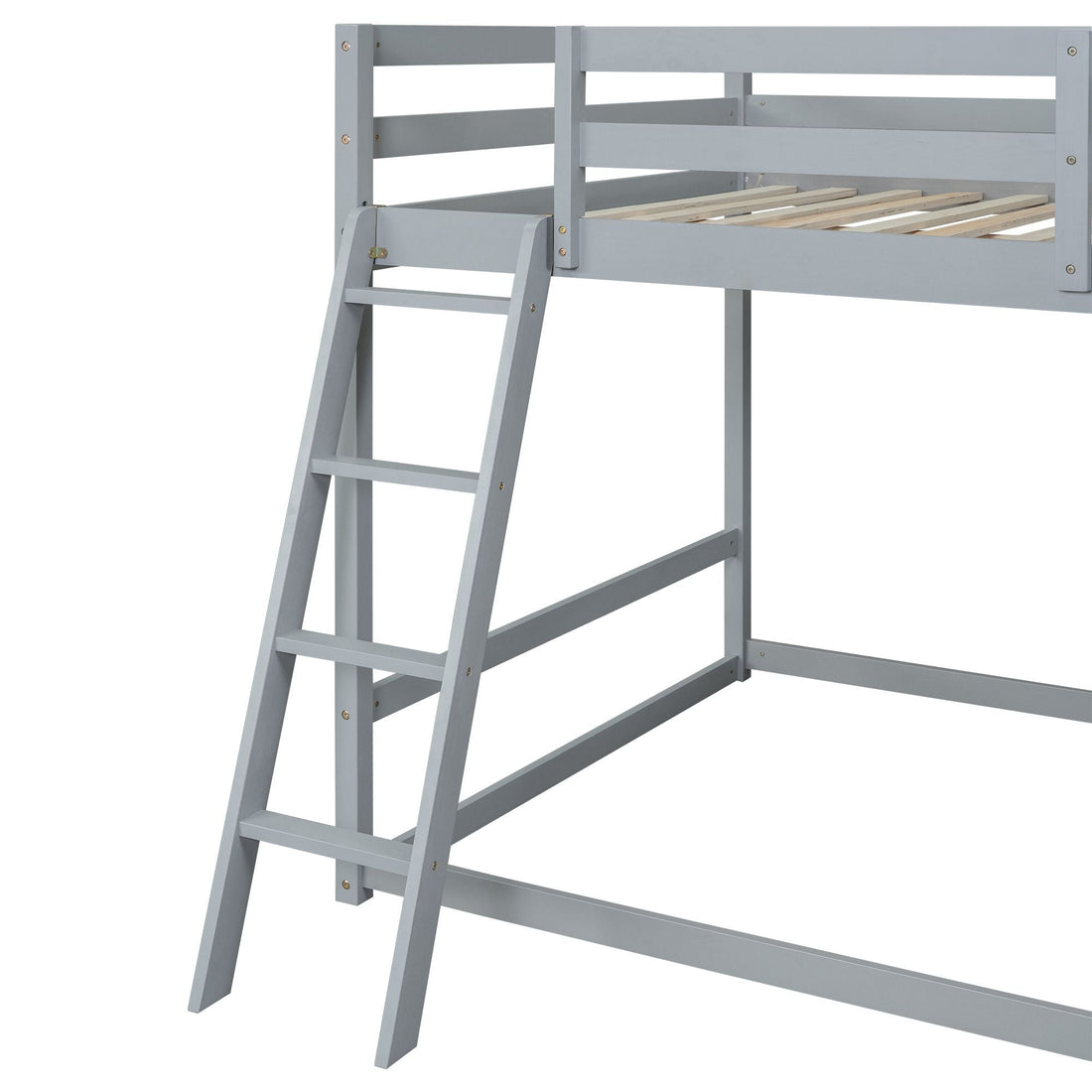 Fun Full Over Full Wood Bunk Bed with Slide, Ladder, Shelves in White | Just Better Bunk Beds - View 29
