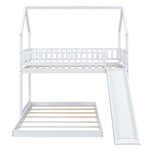 Fun Twin over Full Wood Bunk Bed with Slide, Built-in Ladder, Full-Length Guardrails, White | Just Better Bunk Beds - View 11