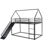 Fun Twin over Twin Metal Bunk Bed with Ladder and Slide in Black or White | Just Better Bunk Beds - View 18