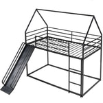 Fun Twin over Twin Metal Bunk Bed with Ladder and Slide in Black or White | Just Better Bunk Beds - View 25