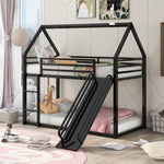 Fun Twin over Twin Metal Bunk Bed with Ladder and Slide in Black or White | Just Better Bunk Beds - View 13