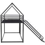 Fun Twin over Twin Metal Bunk Bed with Ladder and Slide in Black or White | Just Better Bunk Beds - View 16